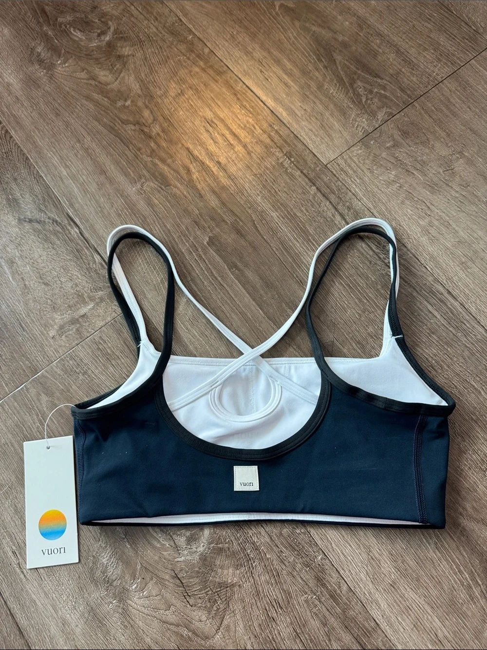 VUORI Daily Track Ink Blue Matching Set XS Leggings + Layered Bra NWT $182